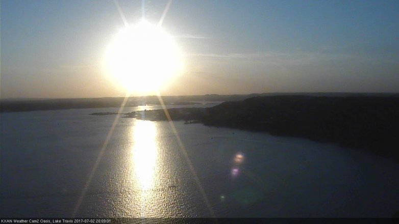Lake Travis webcam, July 2, 2017 7:15 PM CT