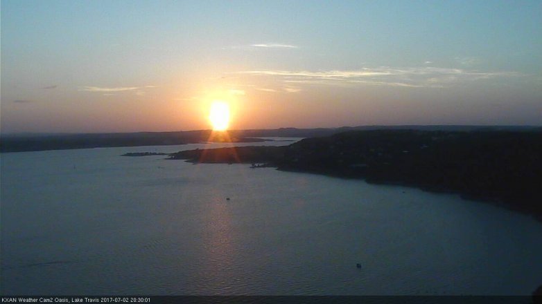 Lake Travis webcam, July 2, 2017 7:40 PM CT