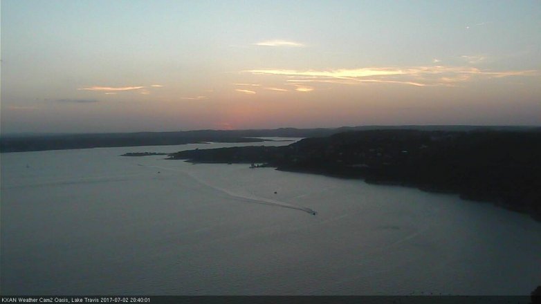 Lake Travis webcam, July 2, 2017 7:55 PM CT