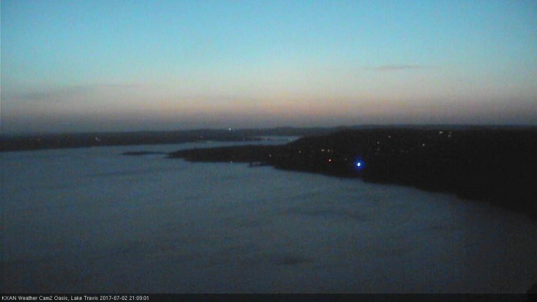 Lake Travis webcam, July 2, 2017 8:25 PM CT