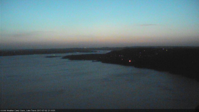 Lake Travis webcam, July 2, 2017 8:35 PM CT