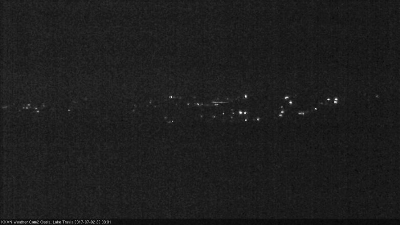 Lake Travis webcam, July 2, 2017 9:20 PM CT