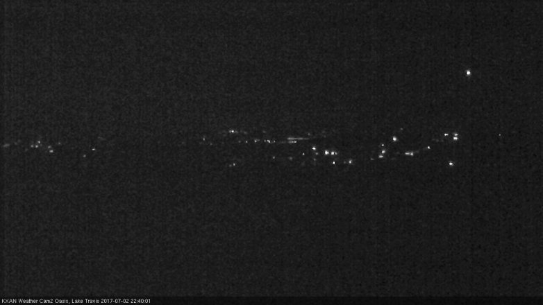 Lake Travis webcam, July 2, 2017 9:50 PM CT
