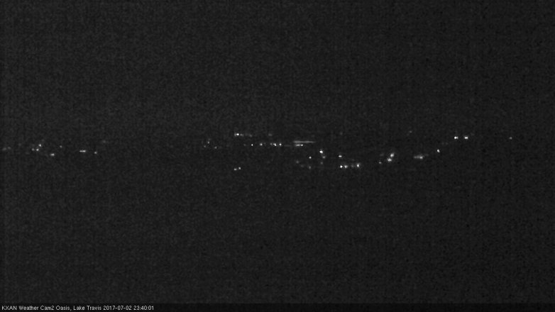 Lake Travis webcam, July 2, 2017 10:50 PM CT