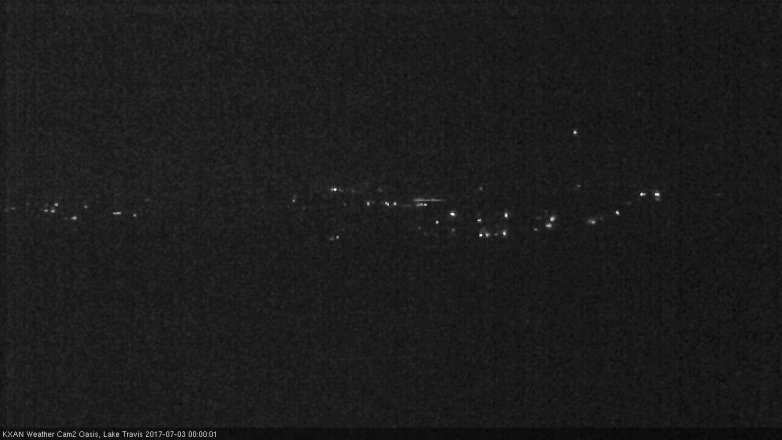 Lake Travis webcam, July 2, 2017 11:25 PM CT