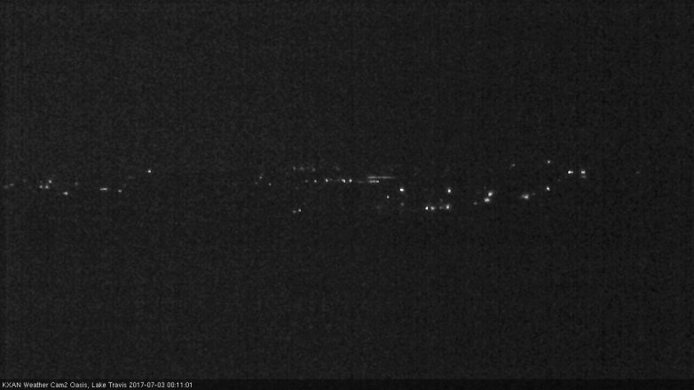 Lake Travis webcam, July 2, 2017 11:40 PM CT