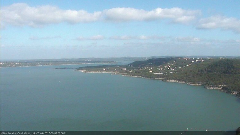 Lake Travis webcam, July 3, 2017 9:00 AM CT