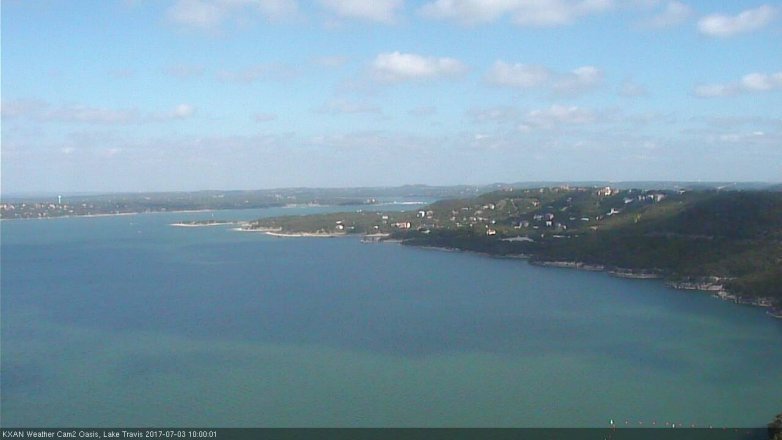 Lake Travis webcam, July 3, 2017 9:15 AM CT