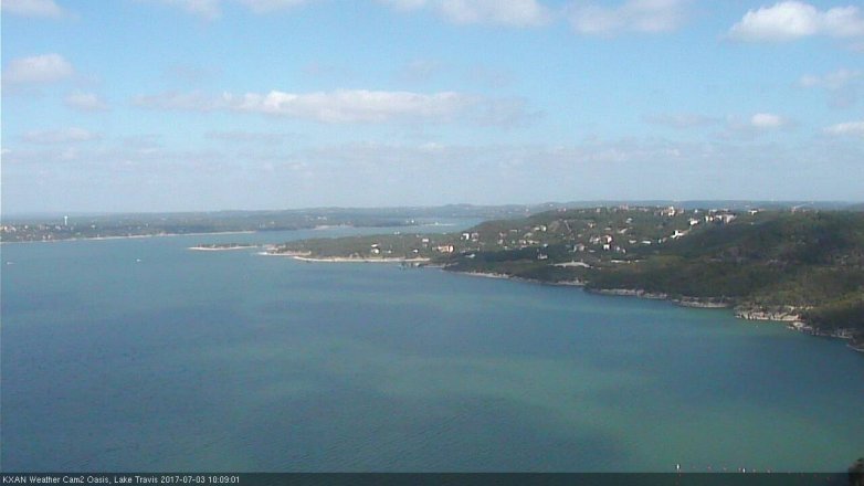 Lake Travis webcam, July 3, 2017 9:20 AM CT