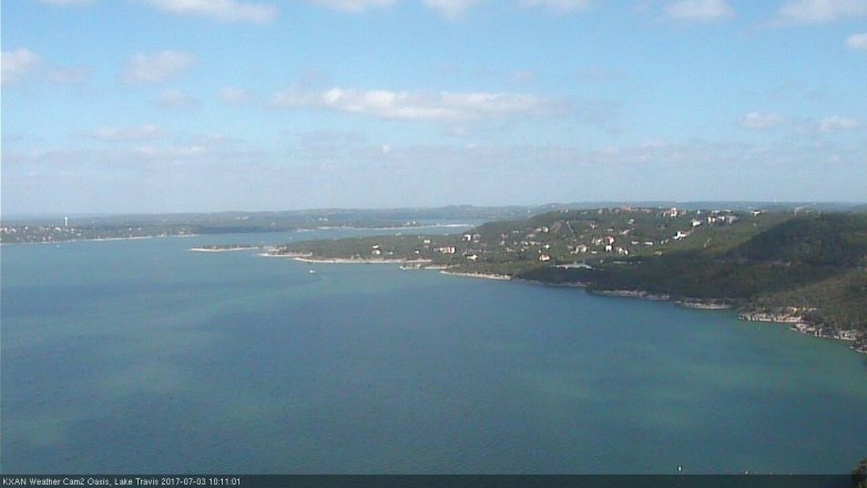 Lake Travis webcam, July 3, 2017 9:25 AM CT
