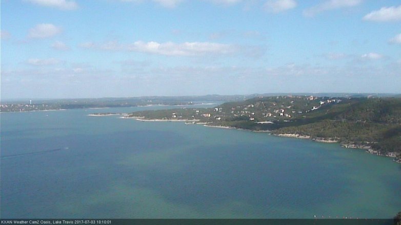 Lake Travis webcam, July 3, 2017 9:30 AM CT