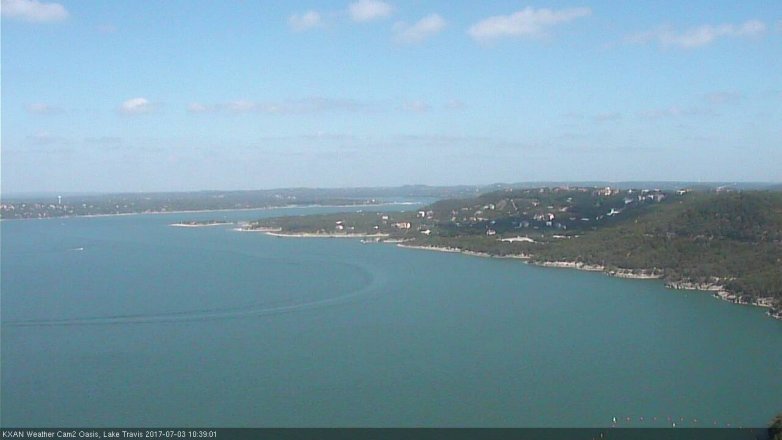 Lake Travis webcam, July 3, 2017 9:45 AM CT