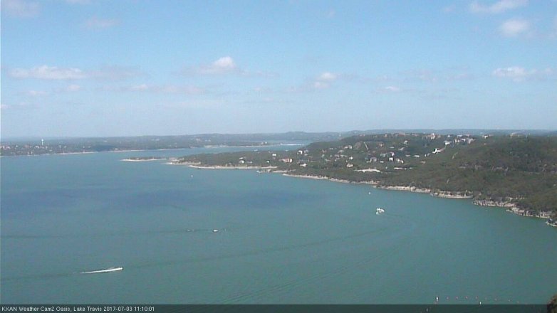 Lake Travis webcam, July 3, 2017 10:15 AM CT