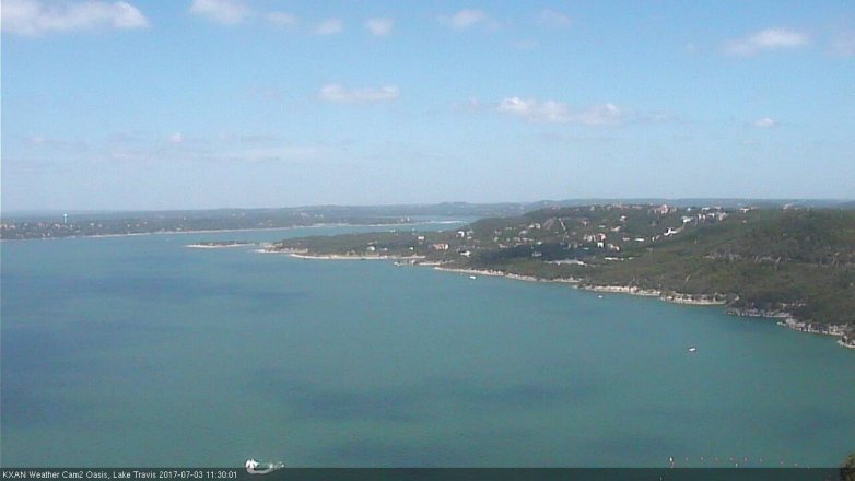 Lake Travis webcam, July 3, 2017 10:35 AM CT