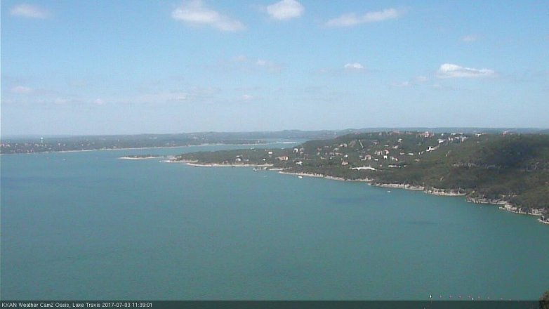 Lake Travis webcam, July 3, 2017 10:50 AM CT