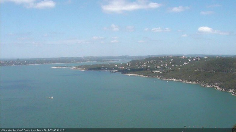 Lake Travis webcam, July 3, 2017 11:00 AM CT
