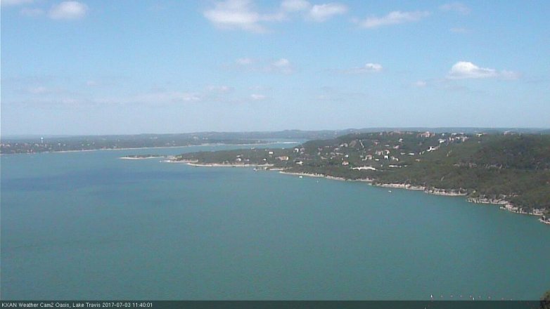 Lake Travis webcam, July 3, 2017 11:05 AM CT