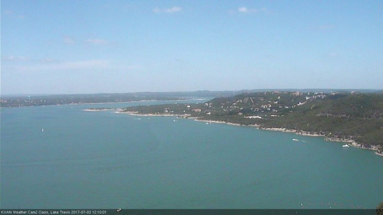 Lake Travis webcam, July 3, 2017 11:15 AM CT