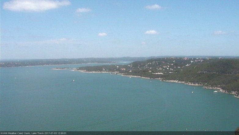 Lake Travis webcam, July 3, 2017 11:30 AM CT