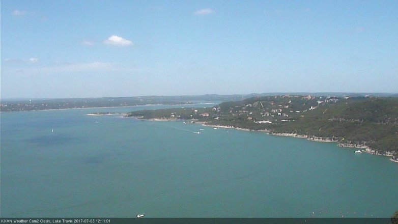 Lake Travis webcam, July 3, 2017 11:40 AM CT