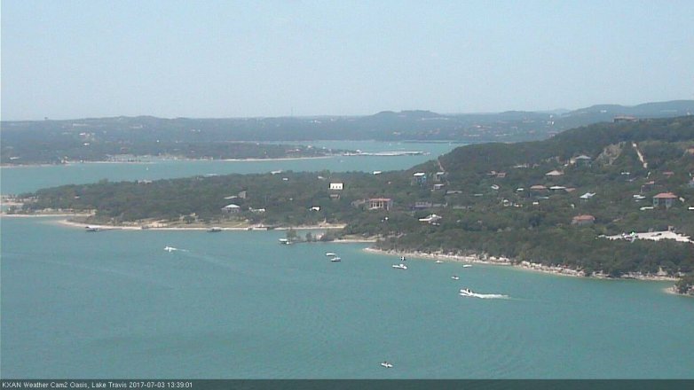 Lake Travis webcam, July 3, 2017 1:10 PM CT