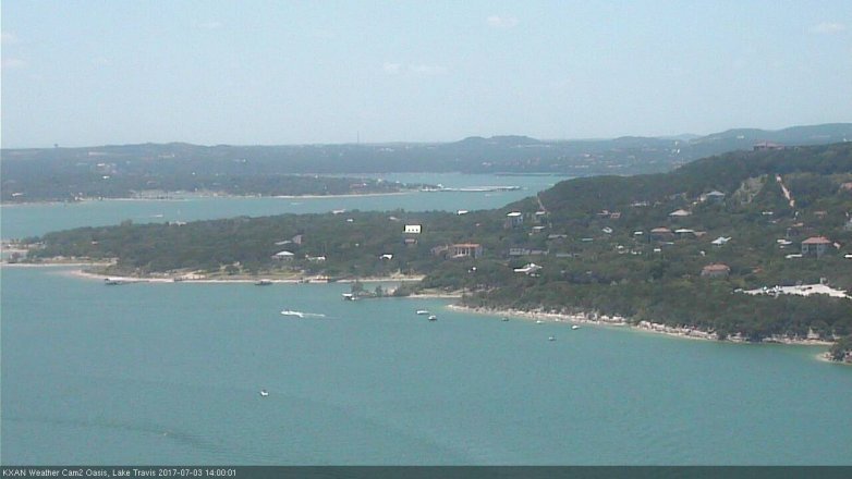 Lake Travis webcam, July 3, 2017 1:15 PM CT