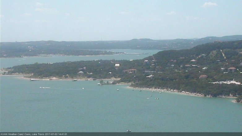 Lake Travis webcam, July 3, 2017 1:45 PM CT