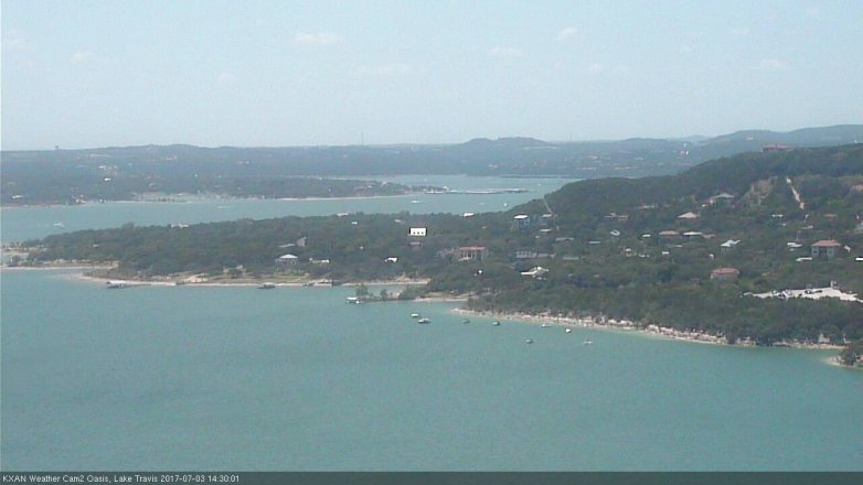 Lake Travis webcam, July 3, 2017 1:50 PM CT