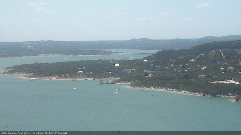 Lake Travis webcam, July 3, 2017 2:00 PM CT