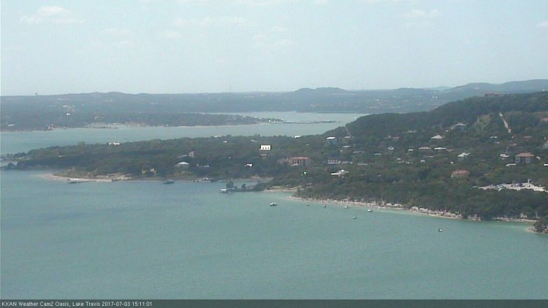 Lake Travis webcam, July 3, 2017 2:15 PM CT