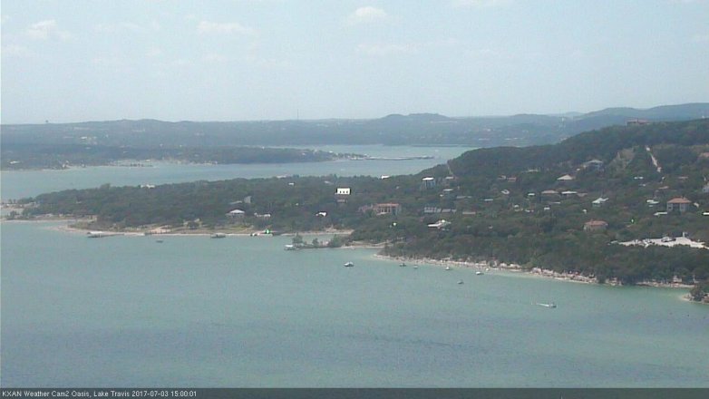Lake Travis webcam, July 3, 2017 2:20 PM CT