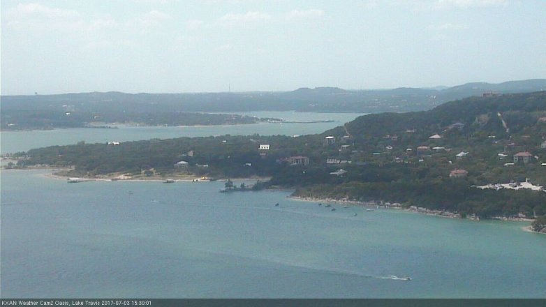 Lake Travis webcam, July 3, 2017 2:45 PM CT