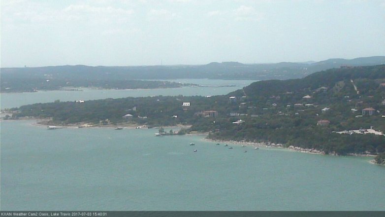 Lake Travis webcam, July 3, 2017 3:00 PM CT