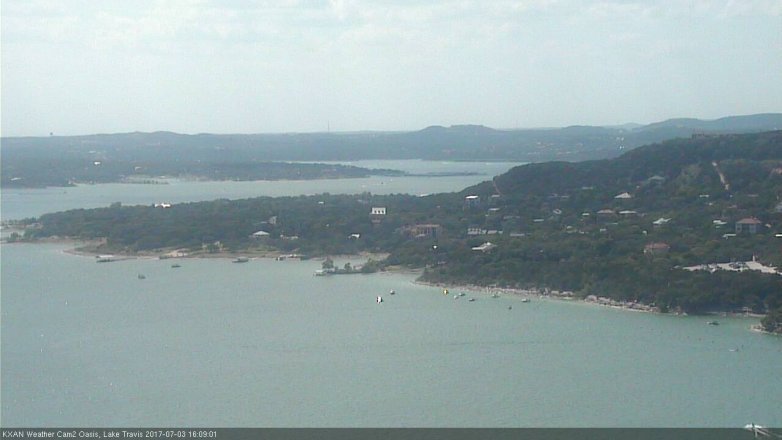 Lake Travis webcam, July 3, 2017 3:40 PM CT