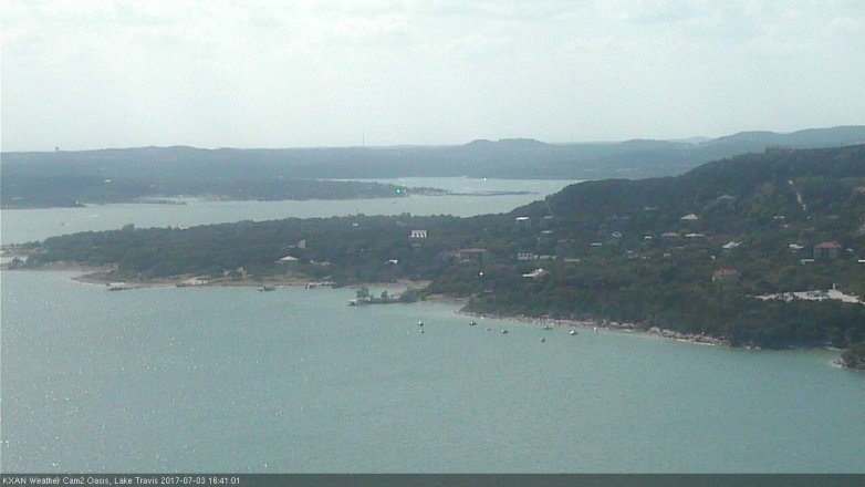 Lake Travis webcam, July 3, 2017 4:00 PM CT