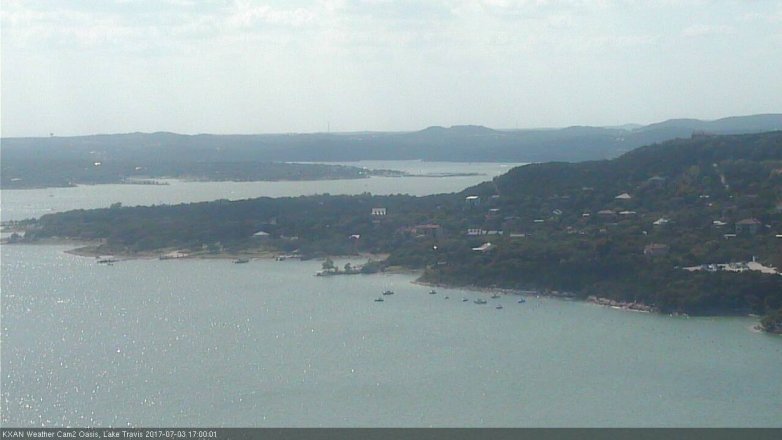Lake Travis webcam, July 3, 2017 4:05 PM CT