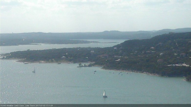 Lake Travis webcam, July 3, 2017 4:15 PM CT