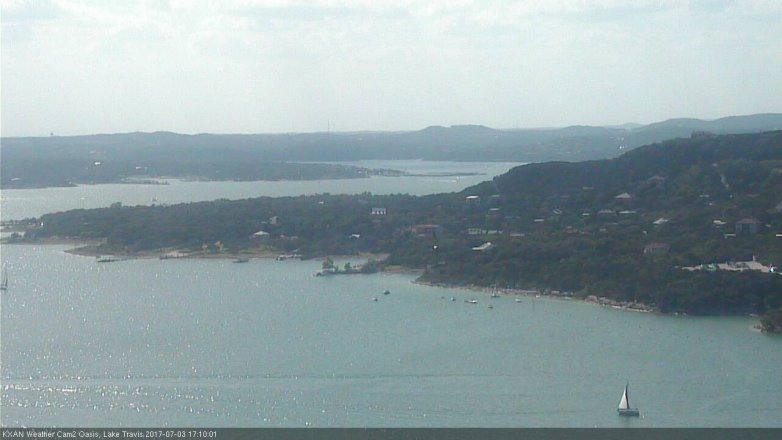 Lake Travis webcam, July 3, 2017 4:20 PM CT