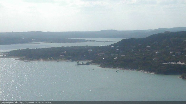 Lake Travis webcam, July 3, 2017 4:40 PM CT