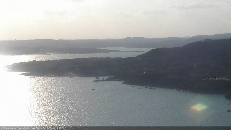 Lake Travis webcam, July 3, 2017 6:40 PM CT
