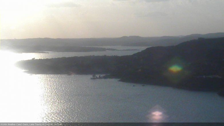 Lake Travis webcam, July 3, 2017 6:50 PM CT