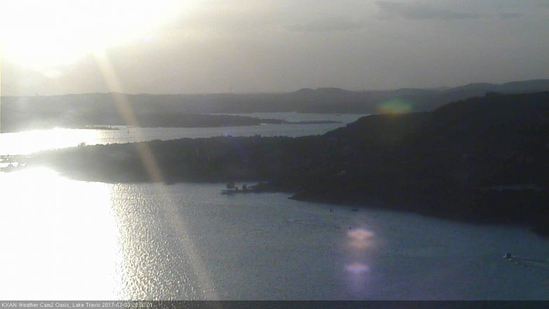 Lake Travis webcam, July 3, 2017 7:10 PM CT