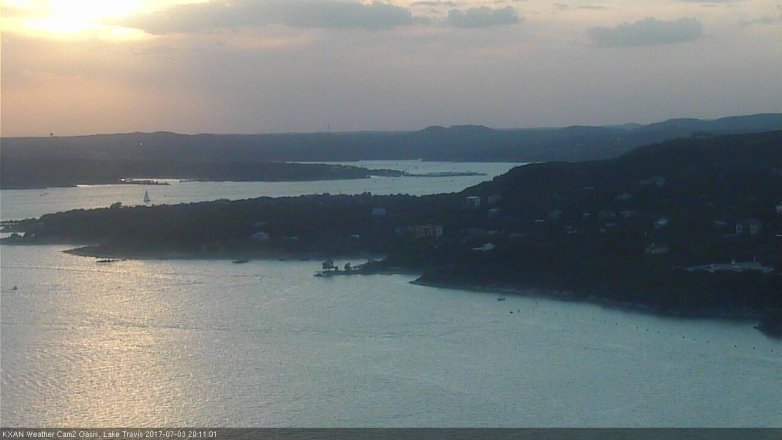 Lake Travis webcam, July 3, 2017 7:15 PM CT