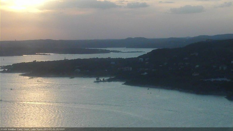 Lake Travis webcam, July 3, 2017 7:30 PM CT