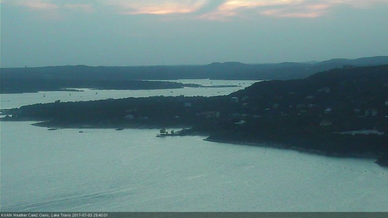 Lake Travis webcam, July 3, 2017 8:00 PM CT