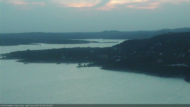 Lake Travis webcam, July 3, 2017 8:10 PM CT