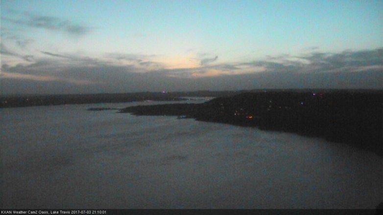 Lake Travis webcam, July 3, 2017 8:15 PM CT