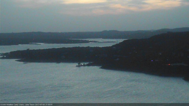Lake Travis webcam, July 3, 2017 8:20 PM CT