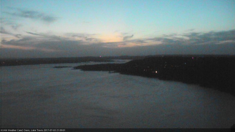 Lake Travis webcam, July 3, 2017 8:35 PM CT