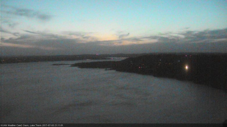 Lake Travis webcam, July 3, 2017 8:40 PM CT